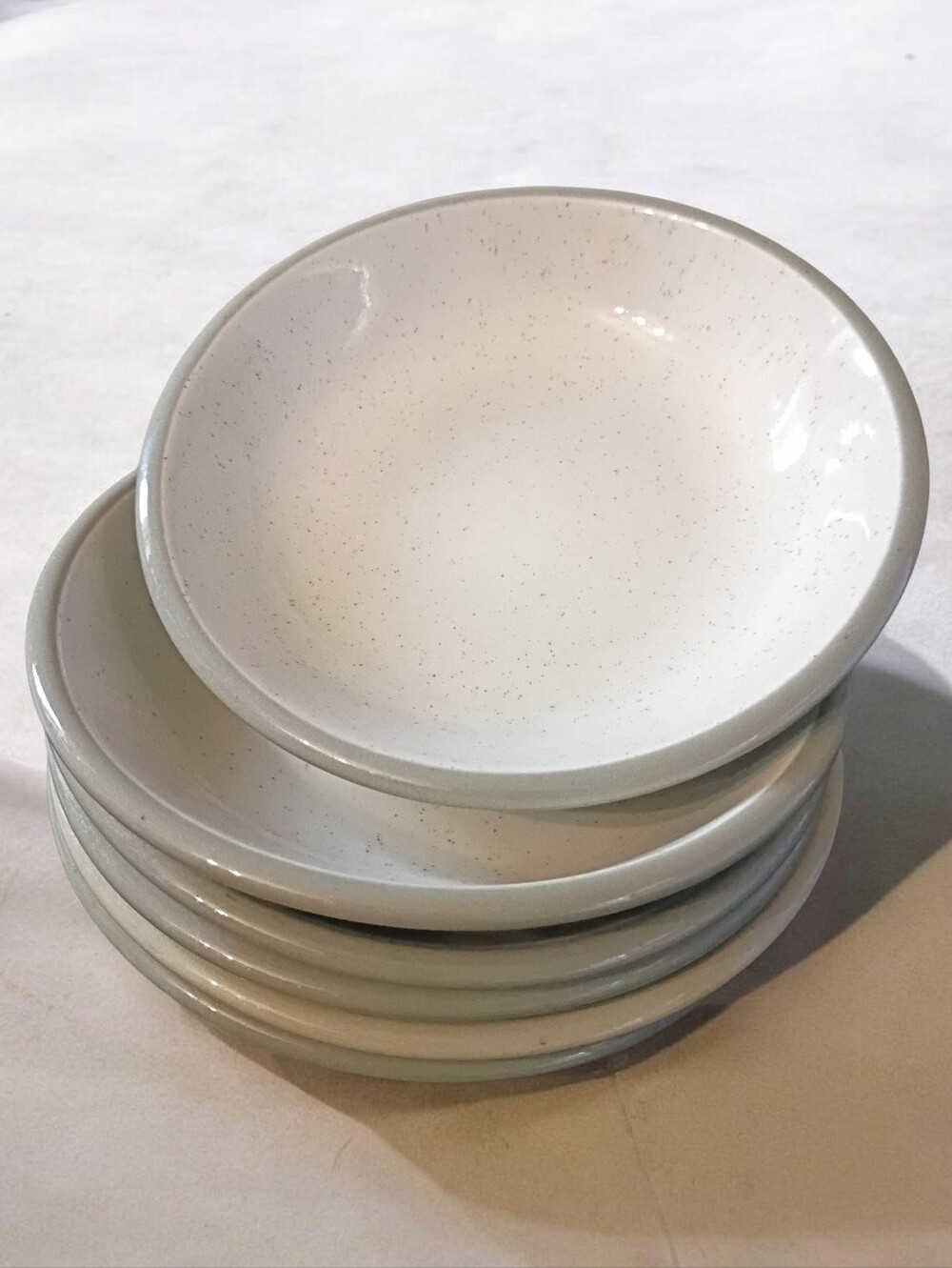 Vintage Harker Ware White Cap DESSERT BOWLS Set of 6 1950's Farmhouse Cottage